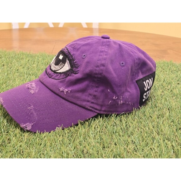 jon stan Other - 2016 Authentic Jon Stan Purple Distressed Hat With Evil Eye GUC Super Rare